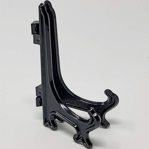 BANBERRY DESIGNS Black Folding Dislay Easels - Pack of 20 Display Easels - Curved Folding Stands - Hinged Table Card Holders. Measurements are 3" ...