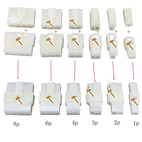 Lsgoodcare 472Pcs 6.3MM 1 2 3 4 6 8Pin Automotive Electrical Wire Connector Male Female Socket Plug and Pin Header Crimp Wire Terminals Box Kit fo...