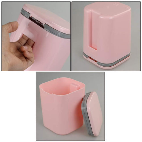 1/2 Gallon Tiny Countertop Trash Can, Push-Button (Pink)...