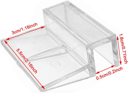 20 Pieces Aquarium Lid Clips 5mm for Rimless Aquarium Acrylic Fish Tank Glass Cover Clip Support Holder...