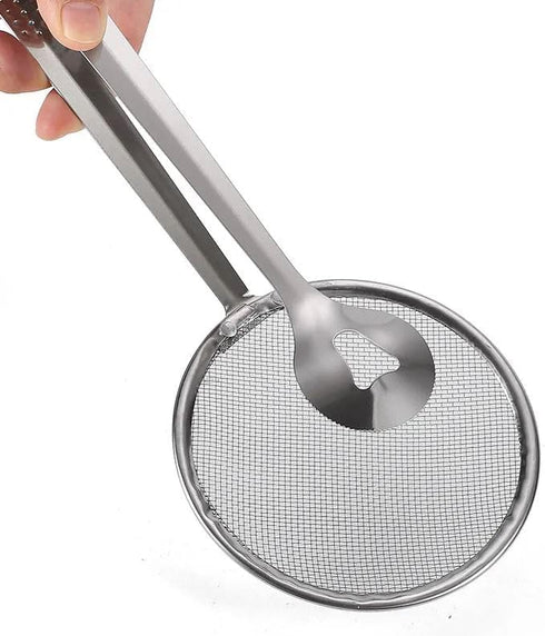 Multi-Functional Stainless Steel Kitchen Tongs with Built-in Strainer Spoon - Ergonomic, Heat-Resistant, and Durable Tool for Cooking and Serving...