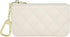 Premium Genuine Full Grain Leather Mini Coin Purse Keychain Pouch Card Holder for Men Women (Beige Quilted - LG)...