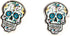 Skull Day of The Dead Halloween Dia de Los Muertos Pair of Cufflinks in a Presentation Gift Box & Polishing Cloth...