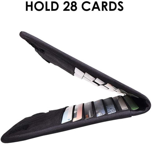 iN. Slim credit card holder wallet, Gift card display case, Minimalist light thin card storage case rfid blocking for men & women, with 28 slots i...