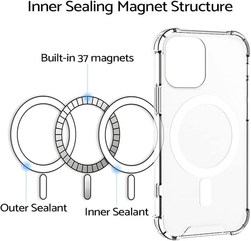 TORU MX Slim for iPhone 12 Mini Magnetic Case, Compatible with Magsafe, Hybrid Transparent HD Clear Case with Detachable Wrist Strap, Scratch Resi...