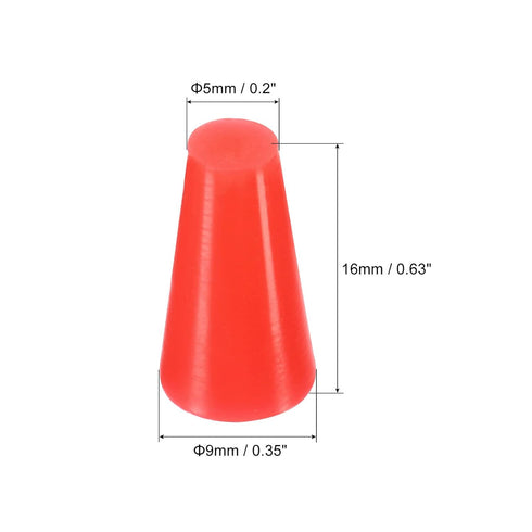 MECCANIXITY Silicone Rubber Tapered Plug 5mm to 9mm Solid Red for Powder Coating, Painting, Anodizing, Plating, Sandblasting, Laboratory Use 30 Pi...