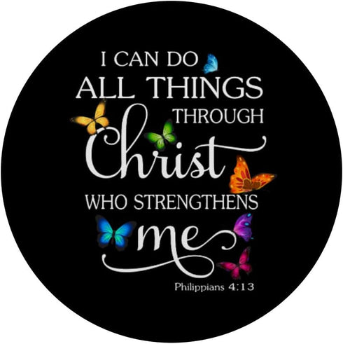 I Can Do All Things Through Christ Butterfly Art - Religious PopSockets Swappable PopGrip...