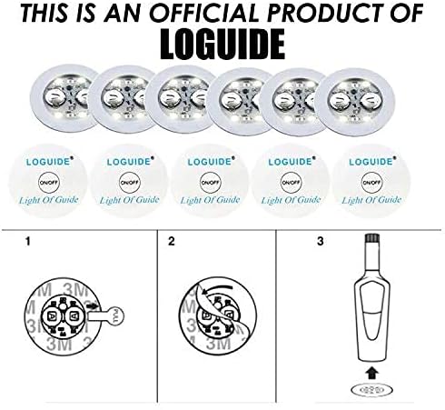 LOGUIDE LED Light Up Coasters,LED Bottle Lights, Bottle Glorifier,LED Sticker Coaster Discs for Drinks,Flash Cup Coaster Flashing Shots Light (Coo...