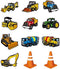 Jayd Products - 12 Large Construction Trucks and Traffic Cones Cutouts, Construction Party Decorations, Wall Decor For Kids, Classroom Decorations...