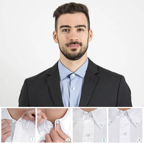 12PCS Collar Extension,Comfortable Invisible Spring Adjustment Button Extension Button,Suitable for Dresses, Shirts,Cuffs, Suit Pants (Black, Whit...