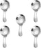 5PCS Short Handle Spoon, Stainless Steel Mini Spoons Thickened Small Round Spoon For Salt Condiments Dessert Tea Coffee (Silver)...