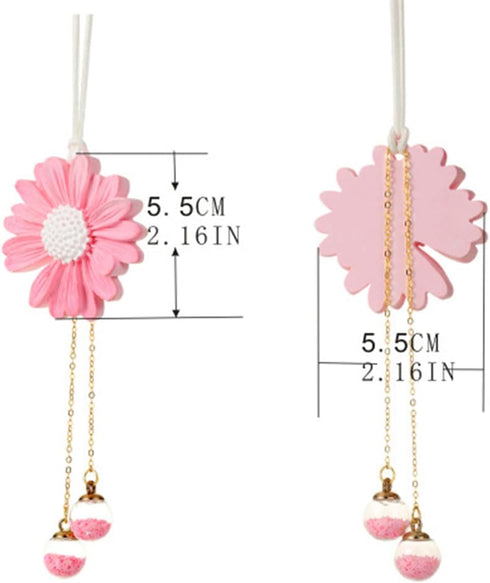 Daisy Car Hanging Ornaments for Women Girls Cute Sunflower Car Rear View Mirror Hanging Charms Automotive Interior Aesthetic Decoration Accessorie...