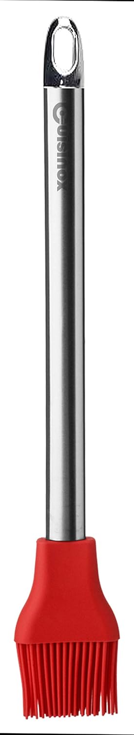 Cuisinox Heat-Resistant Non-Stick Silicone Cooking Utensil for Baking and Cooking, Red 10" Pastry Brush...