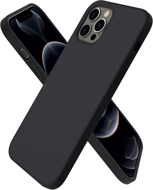 ORNARTO Compatible with iPhone 12 Case, Compatible with iPhone 12 Pro Case, Slim Liquid Silicone 3 Layers Full Covered Soft Gel Rubber Phone Case ...