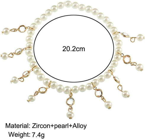 O Jeweky Boho Pearl Anklets Gold Crystal Ankle Bracelets Chain Beach Foot Jewelry for Women...