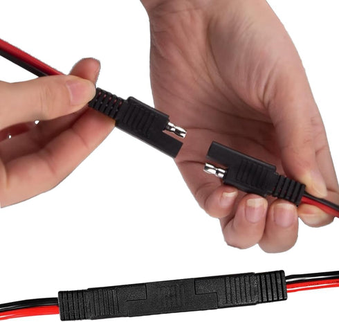 4Pcs SAE Connector 14AWG-12in 2-Pin SAE Single Plug Quick Disconnect SAE Power Extension Cord Suitable for Connecting and transmitting Solar Batte...