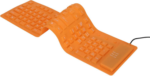 Foldable Silicone Keyboard,108 Keys Waterproof Rollup Keyboard,USB Wired Silicone Keyboard,Mute Keyboard,Soft Touch Keyboard for PC,Laptop,Noteboo...