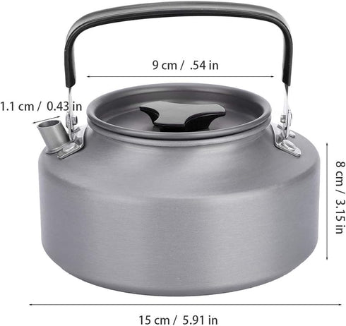 SH-RuiDu 1.1L Portable AluminumTeapot Coffee Tea Pot Kettle for Camping Hiking Kitchen Black Handle...