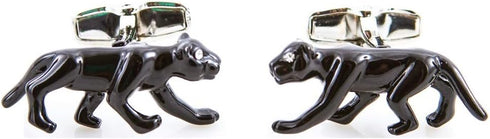 Big Cat Black Panther Jaguar Pair Cufflinks in a Presentation Gift Box & Polishing Cloth...