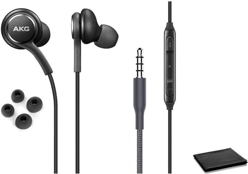 2023 OEM Earbuds Stereo Headphones for Samsung Galaxy S10 S10e Plus A31 A71 Cable - Designed by AKG - with Microphone and Volume Buttons (Black) w...