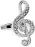 Treble Clef Clear Crystals Music Note Pair Cufflinks in a Presentation Gift Box & Polishing Cloth...