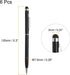 MECCANIXITY 6pcs Metal Stylus Pen Ballpoint Pen 2 in 1 Universal Retractable Ink Pen with Stylus Tips for All Capacitive Touch Screen Device, Blac...