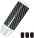 3.5 Inch/9cm Silver Carbon Fiber Shift Knob Aluminum Alloy Weighted Shift Knob Automatic Shift Knob with 8/10/12mm Adapter fit for Manual and Butt...