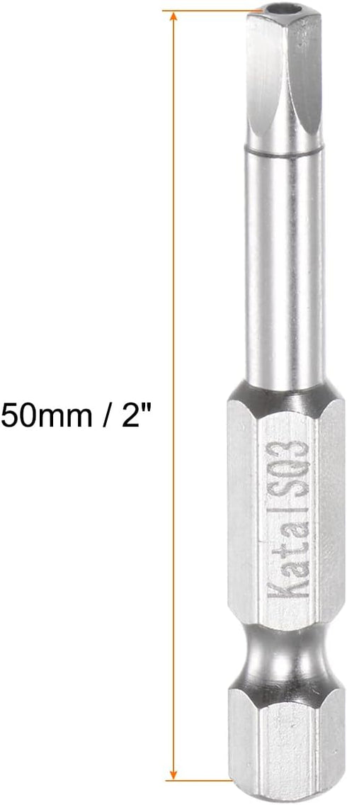 SQ3 Square Screwdriver Bit 1/4" Hex Shank 2" Length Magnetic Security Screw Driver Power Tool...