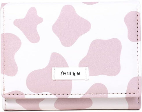 Sunwel Fashion Girls Cute Cow Print Wallet Small Tri-folded Wallet Cash Pocket Card Holder ID Window Purse for Women...