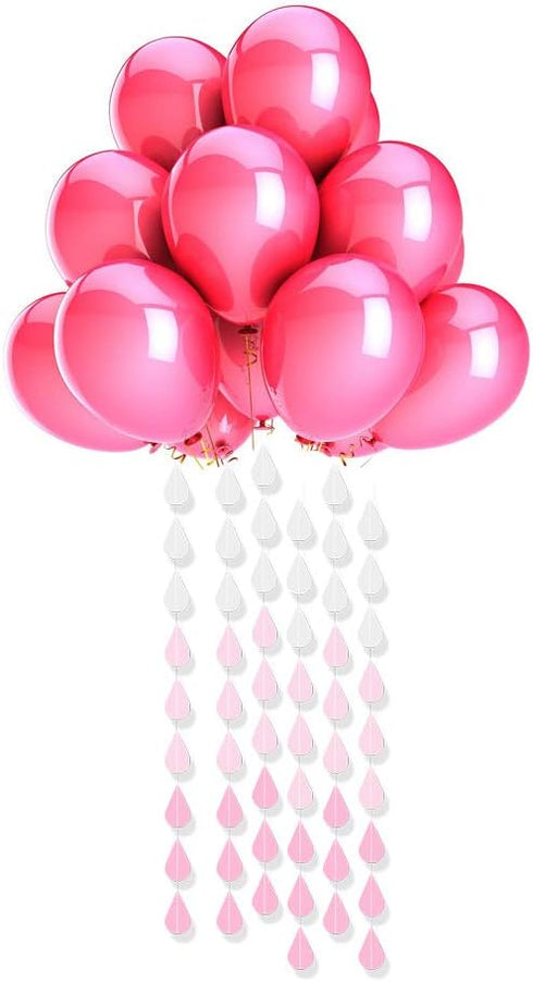 Baby Shower Decorations for Girl, Pink Party Hanging Raindrop Garland, Wedding Celebration Supplies, Paper Birthday Banners Decor Set, Graduation ...