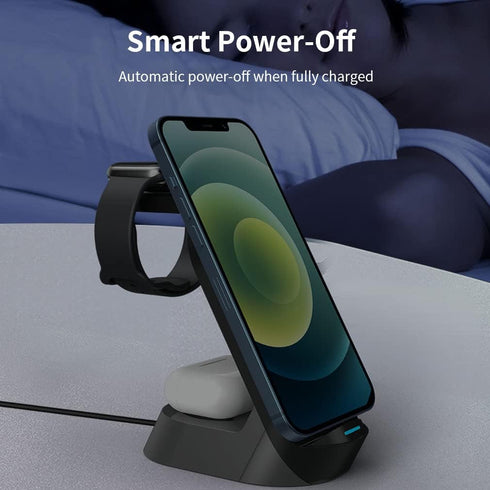 Wireless Charging Station 4 in 1, Dsoar 15W Fast Charging Station for Apple iWatch, AirPods 2/3, Compatible with iPhone/Samsung Galaxy and Any Qi ...