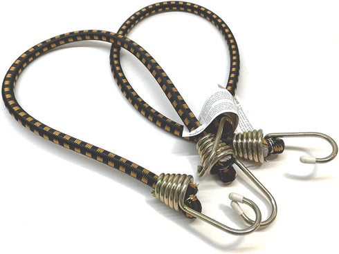 2 PC Heavy Duty Industrial 24" Bungee Cords – 2/5-Inch Diameter Cord - Coated Steel Hooks...