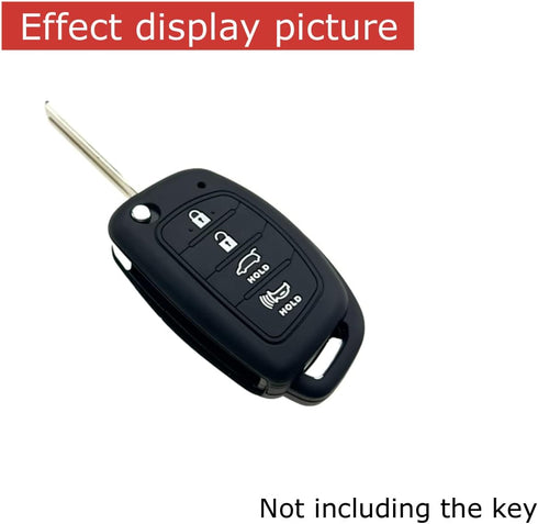 Silicone Rubber Key Fob Cover Compatible with 2013-2019 Hyundai Santa Fe Sport Sonata Tucson OSLOKA-875T (Suitable for Buttons with Eject/flip/fol...