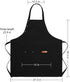 Apron for Men Women with Adjustable Straps and Large Pockets, Canvas Cotton Cooking Kitchen Chef Bib Aprons Waterproof Black...