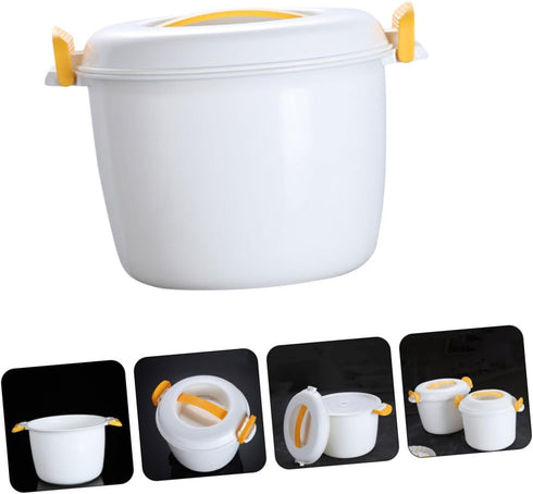 Rice Cooker Non- Stick Cooking Pot Microwave Rice Pot Spaghetti Microwave Cooker Kitchen Microwave Steamer Microwave Rice Cooking Soup Bowl Mug Of...