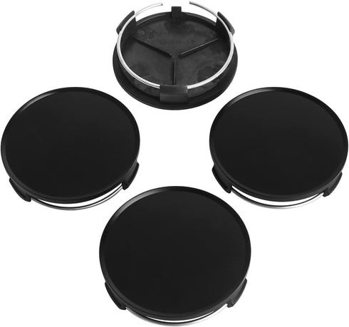 KitsPro 2.9Inch 75MM Wheel Center Caps, Pack of 4 (Matte Black, Outer 75MM, Inner 73MM)...