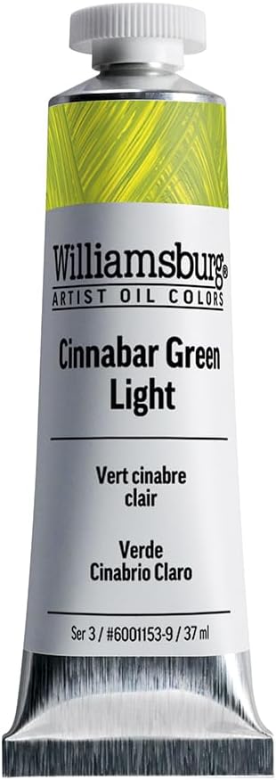 Williamsburg Artist Oil Colors by GOLDEN, Cinnabar Green Light, 37 ml tube, Professional Oil Paint, Semi-Opaque...