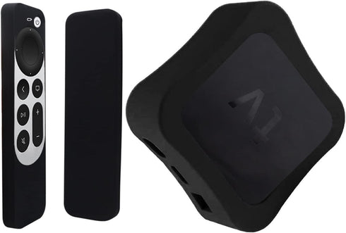 Black Remote Cover Replacement for 2021 Apple TV Siri Remote (2nd Generation), TV Box Case for Apple TV 6th Gen 2021, Anti-Lost Lanyard...