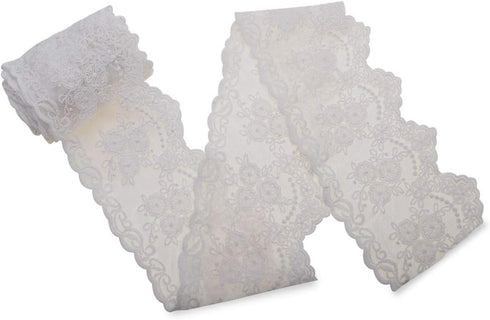 IDONGCAI Lace Trim Ribbon, Guipure White Lace Floral Delicate Crown Ribbon for Crafts Sewing and Bridal Wedding Dress Applique Decorations(3 inch ...