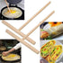 2 Pcs Wooden Crepe Maker Pancake Batter Spreader Stick Kitchen Cooking Utensils Tools for Restaurant Canteen Specially Supplies Practical Treatmen...