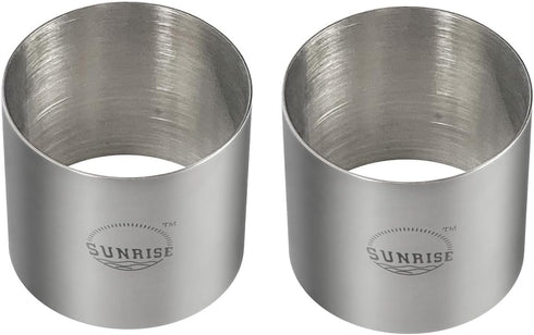 Sunrise Kitchen Supply Plating Forms Stainless Steel Ring Mold Sets 3" X 2.75" (2)...