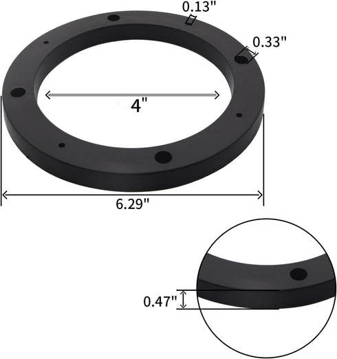 2PCS Black Plastic Speaker Spacer Adaptor Ring Mounting Bracket, 4inch Dia Speaker Spacer Rings for Cars, Boats, Trucks, and More......