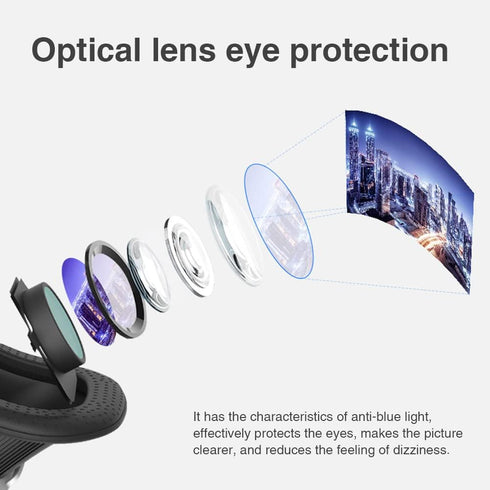 3D VR Glasses VR Virtual Reality Headset Support 360°Panorama Large Screen an-ti Bluelight Adjustable Pupil Distance Preven-t Fatigue Goggles for ...