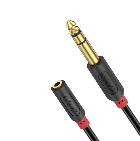 J&D 3.5mm to 1/4 Headphone Adapter Cable, Gold Plated Audiowave Series 3.5mm 1/8 inch Female TRS to 6.35mm 1/4 inch Male TRS PVC Shelled Stereo Au...