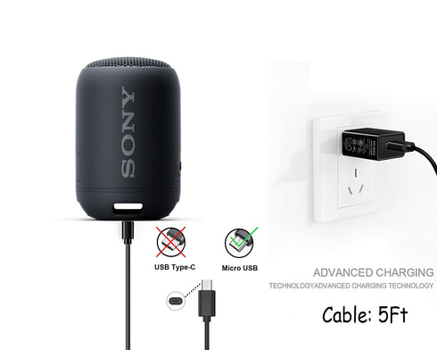Replacement Sony Speaker Charger Cable Compatible for Sony SRS-XB41 SRS-XB12 SRS-XB20 SRS-XB21 SRS-XB22 SRS-XB31 SRS-XB32 SRS-X3 SRS-X2 SRS-HG2 SR...