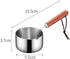 Stainless Steel Sauce pan, Mini Milk Warmer Pot Soup Pan with Wooden Handle Small Saucepan for Butter Warmer Heating Milk Cooking Sauce (80ml)...