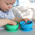 ChooMee Baby Suction Bowls & FlexiDip Learning Utensil Set, 4 CT Small, Aqua Green...