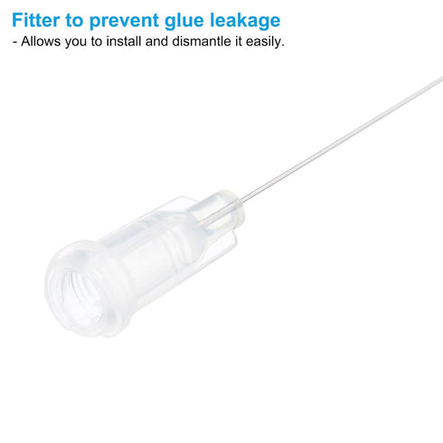 PATIKIL 27Ga x 1.5 Inch Dispensing Needle Tips, 50Pcs Stainless Steel and Plastic Glue Needle Tube Blunt Tips with Luer Lock for Glue Oil Applicat...