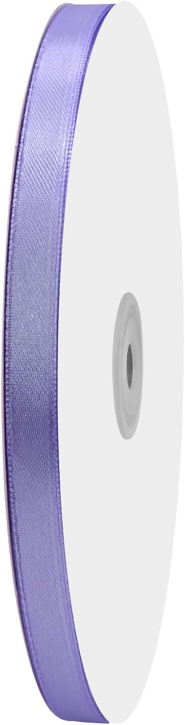 Maclemon 3/8 inch Wide 100 Yards Double Face Light Purple Satin Ribbon Fabric Ribbon for Gift Wrapping Very Suitable for Weddings Decoration Bouqu...