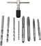9 Pcs Adjustable T-Handle Ratchet Tap Holder Wrench Tap Wrench Set Handle Ratchet Machine Screw Thread Metric Tap Drill Set Hand Tools with 4 Pcs ...